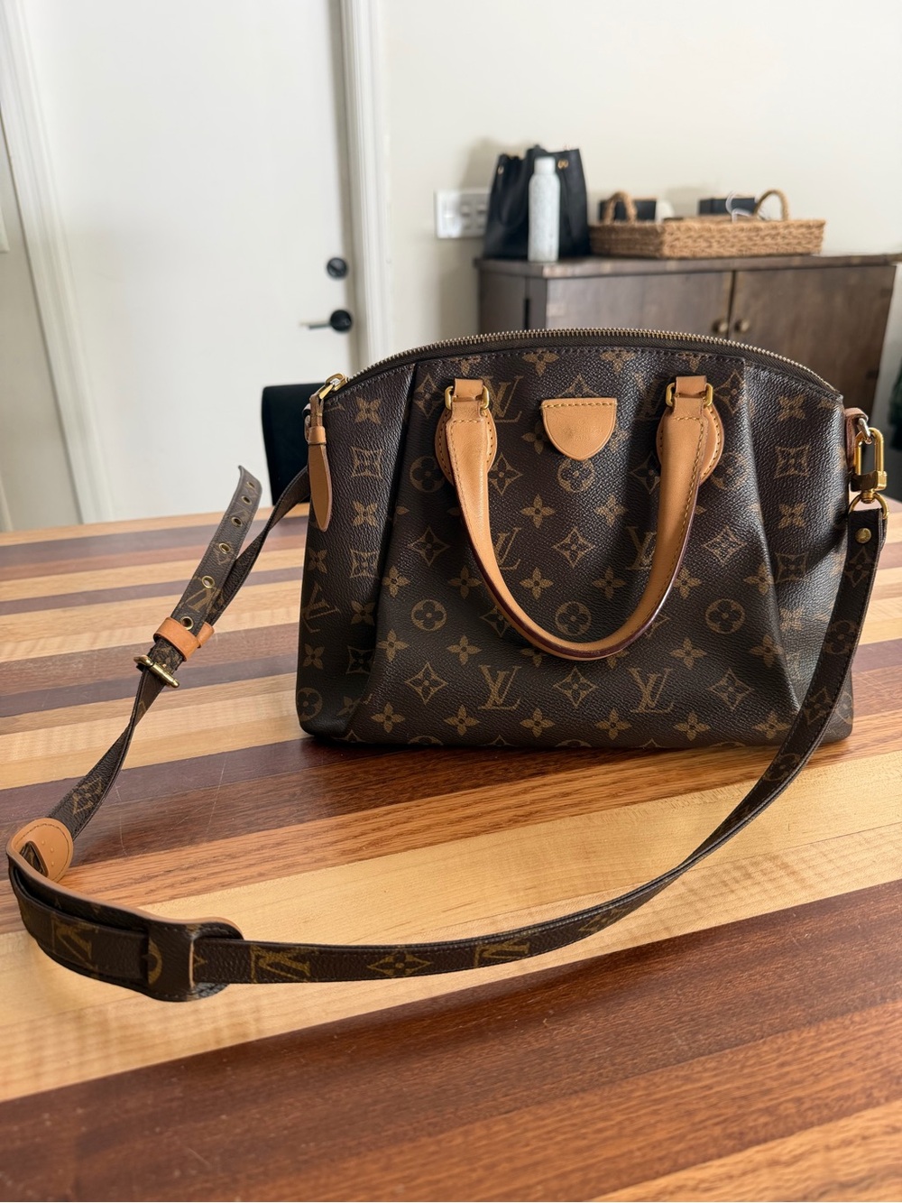 Louis Vuitton Rivoli Monogram Coated Canvas Brown and Tan